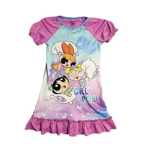The Power Puff Girls Cartoon Network Sleep Pajama Shirt Dress Vtg Y2K 2000s‎ Lg